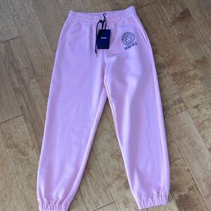NWT $695 Versace Light Pink Joggers